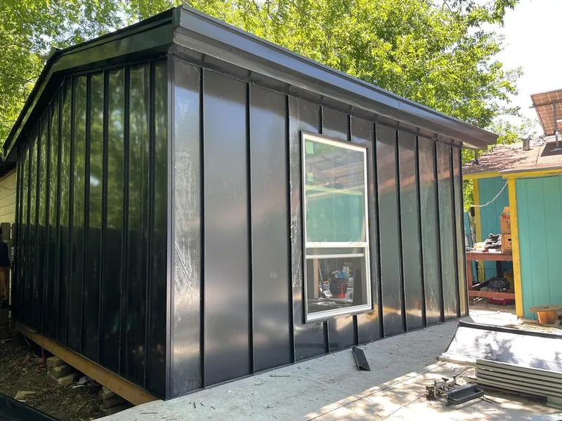 Black standing seam metal wall panels for Metal Roof Installation in Romeoville